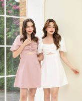 Pirunya - Mini Dress 25 เดรสสั้น จีบอก แขนบอลลูน