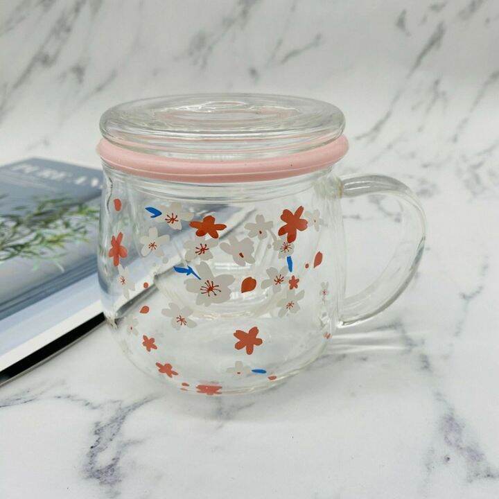 sakura-mug-glass-mug-with-tea-infuser-filter-amp-lid-cherry-blossoms-cup-set-blossoms-flower-teacup-300ml-glasses-drinking