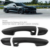 2pcs Outside Door Handle Trim Left Right Carbon Fiber Replacement for Mustang 2018‑2021