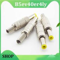 B5ev40er4ly Shop Silver Metal 5.5mmx2.1mm DC Power Male Plug Jack Adapter Connector with Yellow Head DC Power Male Plug