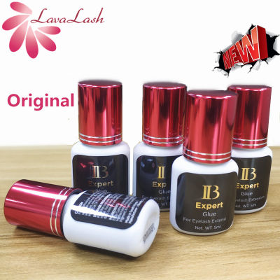 5 bottles IB ExpertGlue 1S Fast Drying Strong False Eye Lash Extension Glue 5-6 W Eyelash Extension Glue Original wine red cap