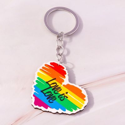 Cute Love Heart Keychain Wood Water Drop Charms Keyrings Souvenir Gifts for Women Men Car Key Handbag Pendants Key Chains