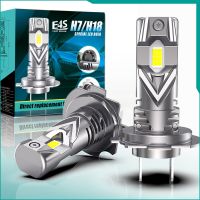 2pcs 16000LM E4 H7 H18 Led Plug And Play Headlight Fanless Wireless Bulb 1:1 Mini Turbo LED Head Lamp CANBus Fog Light 6000K