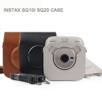 FUJIFILM Instax SQ20สี่เหลี่ยมกระเป๋าเคสใส่กล้อง SQ10หนัง PU กระเป๋า Tali Bahu วินเทจฝาครอบป้องกันถือกล้อง