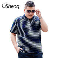 VSheng 2021 XXL-7XL ขนาดใหญ่ Stripe T เสื้อสำหรับชาย Lapel ชุดเดรสไซส์พิเศษเสื้อแขนสั้น