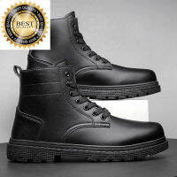 Black 2023 Classic Ankle Leather Boots Man Comfortable Lightweight for Men Lace-up Casual Big Size 46 Bota Masculina