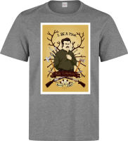 RON Swanson BE Man เบคอนและไข่ Art สีเทา T เสื้อ