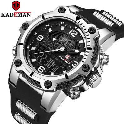 New KADEMAN Top Luxury Brand Men Watch Quartz Rubber Strap Sport Military Watches Waterproof Wristwatch Clock Relogio Masculino