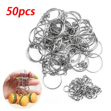 50pcs Key Rings Chains Split Ring Hoop Keychain Holders Metal Loop Steel  Accessories 25mm