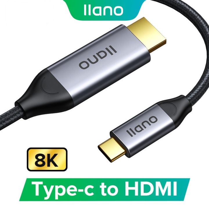 llano-อะแดปเตอร์แปลงสายเคเบิ้ล-8k-type-c-to-hdmi-ยาว-2-เมตรสําหรับ-macbook-projector-phone