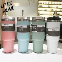 LITTLEHOME แก้วเก็บความเย็น แก้วสเตนเลส แก้วเก็บแย็น แก้วเยติ แก้วเก็บอุณหภูมิ แก้วเก็บร้อน พร้อมหลอด แก้วน้ำ