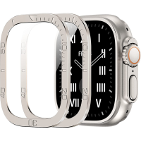 กระจกเทมเปอร์สำหรับ IWatch Ultra 49มม. กรอบโลหะกันรอยขีดข่วนสำหรับ IWatch ซีรีส์ Ultra49mm อุปกรณ์เสริม