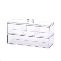 Acrylic Drawer Holder Box 4 Grids 2 Layers Clear Acrylic Cosmetics Storage Box