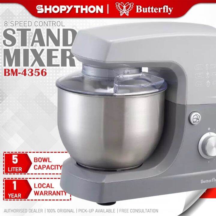 BUTTERFLY Stand Mixer BSM4356 (5.0L/800W) 8 Speeds Powerful Motor