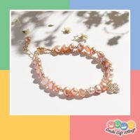 สร้อยข้อมือ?ไข่มุกสีชมพู CONCH PEARL เสริมพลังความสำเร็จ ชื่อเสียง ความรักสุขสมหวัง และความภักดี หินมงคล หินนำโชค กำไล