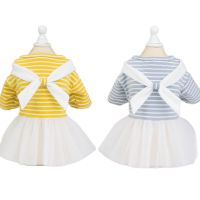 Girl Dog Cat  Dress Skirt Striped Pet Puppy T-shirt Spring/summer Clothes Apparel 2 Colors 5 sizes Dresses