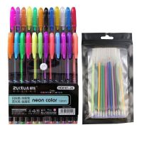 Colors Glitter Sketch Drawing Color Pen Markers Gel Pens Set Refill Rod Rollerball Pastel Neon Marker Office School StationeryHighlighters  Markers