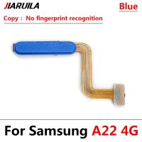 ลายนิ้วมือต้นฉบับสำหรับ Samsung Galaxy A22 4G 5G ปุ่มโฮมปุ่มลายนิ้วมือเมนูกลับคืนสายเคเบิลแบบยืดหยุ่นเซนเซอร์การจดจำกุญแจ