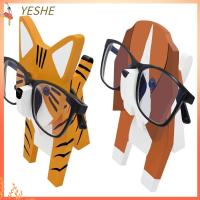 YESHE 2 pcs ถอดออกได้ กรอบแว่นตาทำจากไม้รูปสัตว์ แมวสุนัข 6นิ้วค่ะ กรอบแว่นตารูปสัตว์แบบถอดได้ สร้างสรรค์และสร้างสรรค์ กรอบแว่นตาวาดด้วยมือทำจากไม้ บ้านในบ้าน