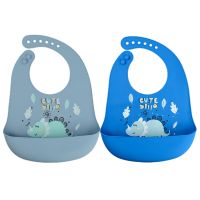 【DT】hot！ Print Baby Bibs Soft Silicone Feeding Cartoon Pattern Kids Boy Adjustable Children Bib