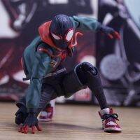 SHF Spider-Man: ข้ามตำนานแมงมุมตุ๊กตาขยับแขนขาได้มาร์เวลตัวเลขสไปเดอร์แมน P็นีปาร์กเกอร์ไมล์โมราเลสโมเดลของเล่นเด็ก