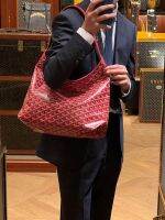 GOYARD กระเป๋าเจ้าสาวสีแดงความจุมากสำหรับผู้หญิง2023สไตล์ใหม่กระเป๋าจัดงานแต่งงานกระเป๋าทรงสี่เหลี่ยมมีหูหิ้วสะพายไหล่ใต้วงแขนสะพายไหล่ข้างเดียวยอดนิยมในปีนี้