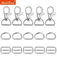 【YF】 15Pcs Metal Keychain Clasps Swivel Snap Hooks D Ring and Slide Buckle Triglide for Handbag Purse Fasteners Sewing Crafts