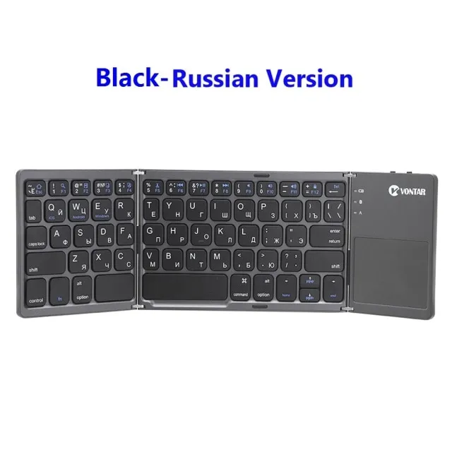 6 Portable Folding BT Russian English Spanish Keyboard Wireless