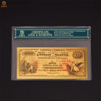 Promotional Gifts 1875 US Gold Banknotes $10 Dollar Money Banknote in 24k Gold With COA Frame For Collection