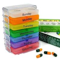 【YF】 7 Days Pill Case Tablet Sorter Medicine Weekly Storage Box Colorful Design Container Organizer Boxs