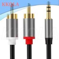 QKKQLA Audio Cable 3.5Mm 3Pole Jack Male To 2Rca Male Double Lotus Cable Computer Audio Phone Plug Audio Adapter