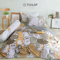 (New)TULIP ชุดเครื่องนอน ผ้าปูที่นอน ผ้าห่มนวม รุ่น TULIP Delight พิมพ์ลายลิขสิทธิ์แท้ หมาจ๋า DLC131 ลายแมวจ๋า