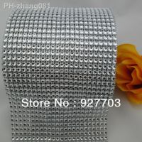 1 Yard Silver Color Sparkle Rhinestone Crystal Diamond Mesh Wrap Roll Ribbon