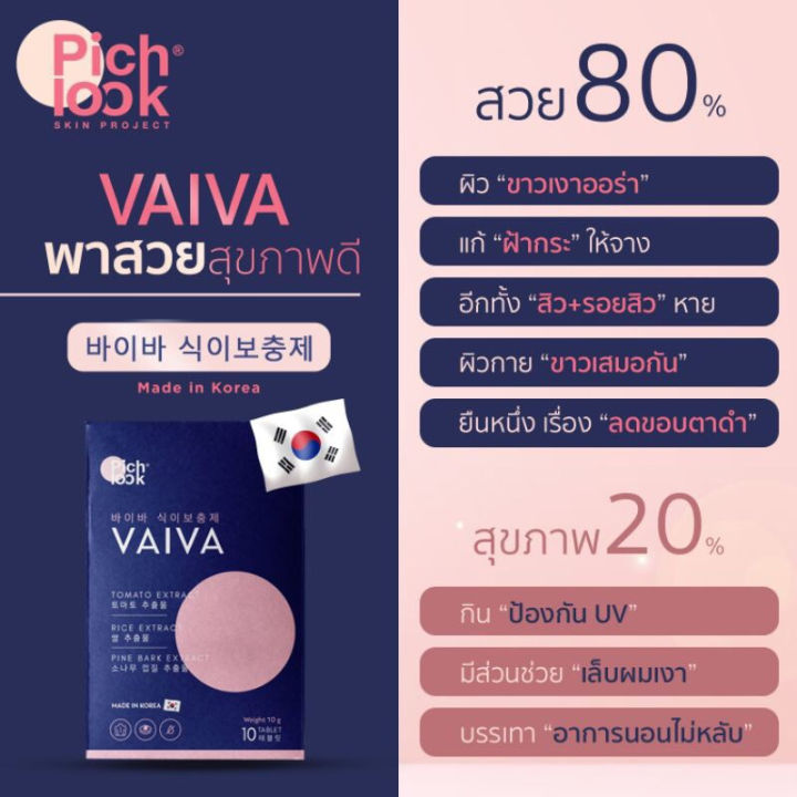 ส่งฟรี-ไม่ต้องเก็บคูปอง-pichlook-vaiva-พิชลุค-ไวว่า-ผิวขาว-ขาวใส-สิว-จุดด่างดำ-ฝ้า-กระ-วิตามิน-ของแท้-ส่งฟรี