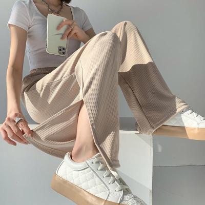 Wide Leg Pants with Open Leg Opening for Women In Spring and Summer 2022 New High Waist Loose and Thin Casual Straight Pants