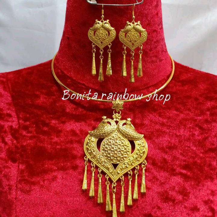 สร้อยคอพร้อมต่างหู-สร้อยคอโชคเกอร์-สีเงินรมดำ-สีทอง-สีเงินขาว-เครื่องประดับชุดไทย-รุ่นช็อคเกอร์-58915