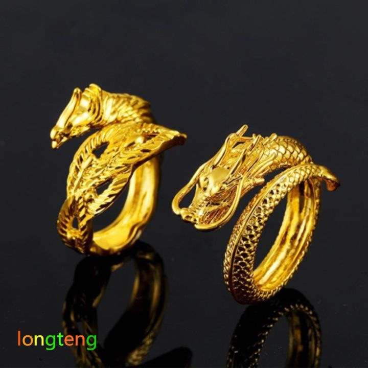 vietnam-dragon-gold-lapis-ring-for-men-phoenix-ring-male-and-female-couple