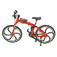 1:10 Scale Folding Bicycle Model Die Cast Model Toy Finger Mountain Bike Racing Toy Straight Handlebar Simulation