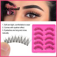 PETINAIL เครื่องสำอางแต่งหน้าแฮนด์เมดความงามสีดำขนตาปลอมหนาที่ต่อขนตาตาไขว้