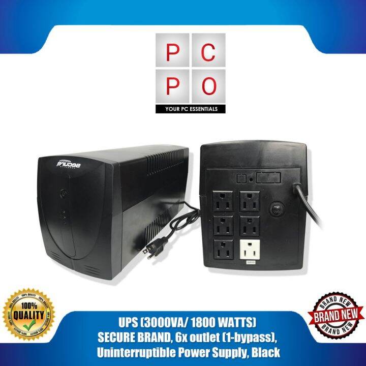 UPS (3000VA/ 1800 WATTS) SECURE BRAND, 6x outlet (1bypass