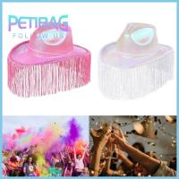 PETIBAG แฟชั่นสำหรับผู้หญิง ตลกๆ อุปกรณ์เสริมคาวบอย คอสตูมปาร์ตี้ หมวกตะวันตก คอสเพลย์ หมวกคาวบอย หมวกคาวเกิร์ลแวววาว หมวกปาร์ตี้สละโสดสาว ชุดคลุมศีรษะ