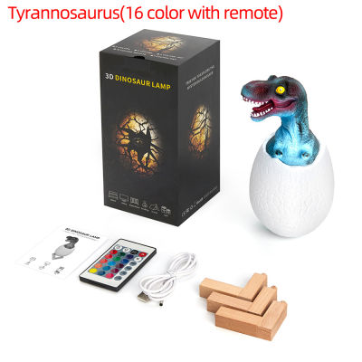 Kids Night Lamp 3D Dinosaur LED Night Light USB Charge Bedside Lamp Touch Remote Control Rechargeable Table Lamp Gifts For Boy