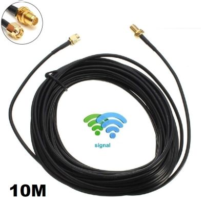 RP SMA RG174 10 เมตร Male to Female Extension Cable for WiFi Router Wireless Network Card Antenna Coaxial Wire 10M