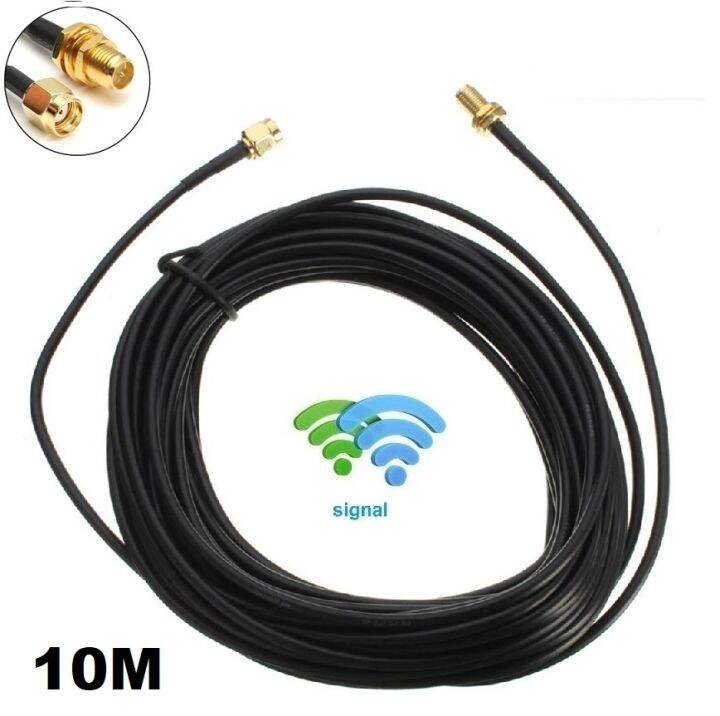 สาย-rp-sma-10-เมตร-male-to-female-extension-cable-for-wifi-router-wireless-network-card-antenna-coaxial-wire-10m