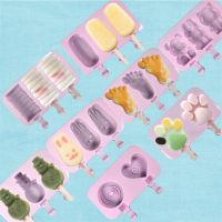 【cw】 New Silicone Mold Popsicle Molds Tray Homemade Cartoon Pop Maker Mould with Stick