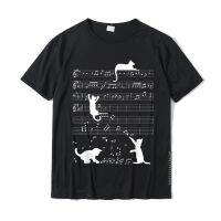 Cute Cat Kitty Playing Music Clef Piano Musician Art T-Shirt Cotton Crazy Tops Tees New Coming Men T Shirts Print