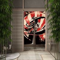 Japanese Warrior Door Curtain Comic Dining Room Door Decor Curtain Partition Curtain Drape Kitchen Entrance Hanging Half-Curtain