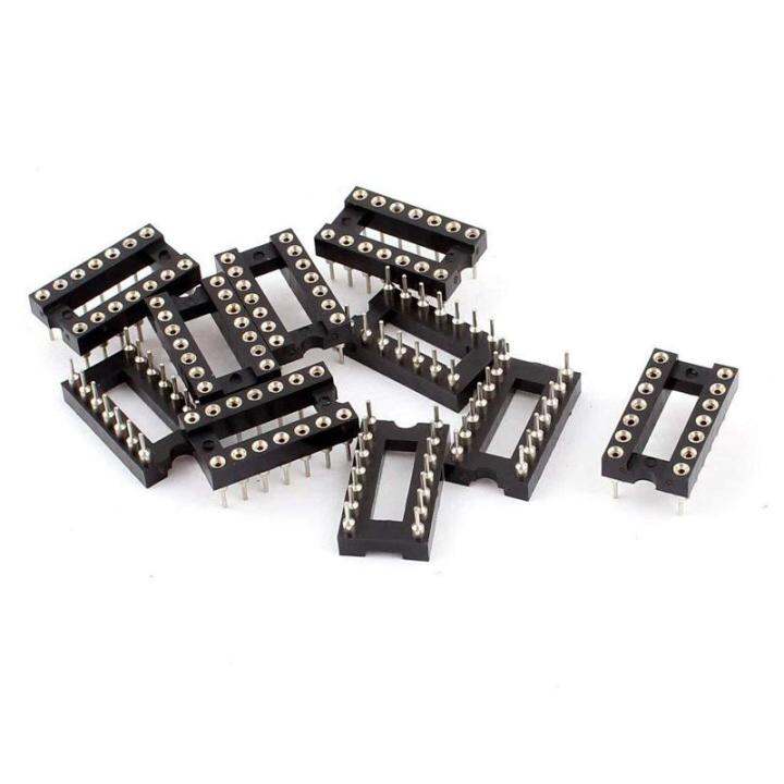 10pcs Round Hole 14 Pins 2 54mm 2 Row Integrated Circuit Dip 14 Dip14 Ic Sockets Adaptor Solder