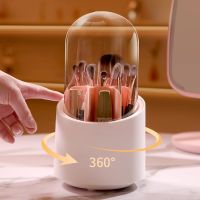 【YD】 360° Rotating Makeup Brushes Holder Desktop  Organizer Storage Make Up Tools Jewelry