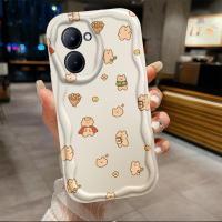 เคสสำหรับ C33 REALME ลายคลื่นสาวน่ารักหมีทำจากไอศครีมเคสเคสโทรศัพท์นิ่ม